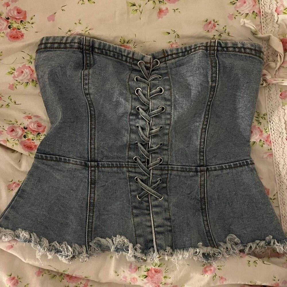 Forever-21 Women's Blue and Navy Corset